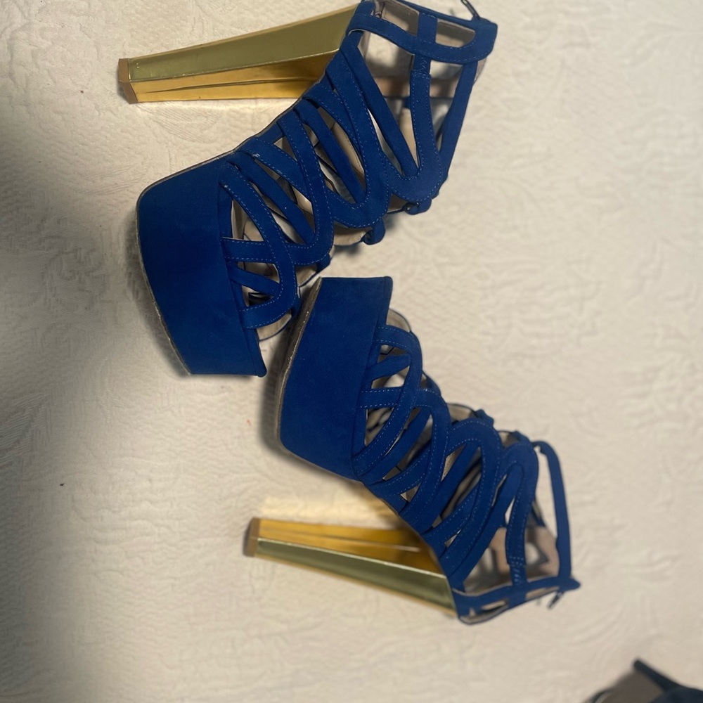 Stylish Blue Women's Heels Shoe Dazzle Jessinia